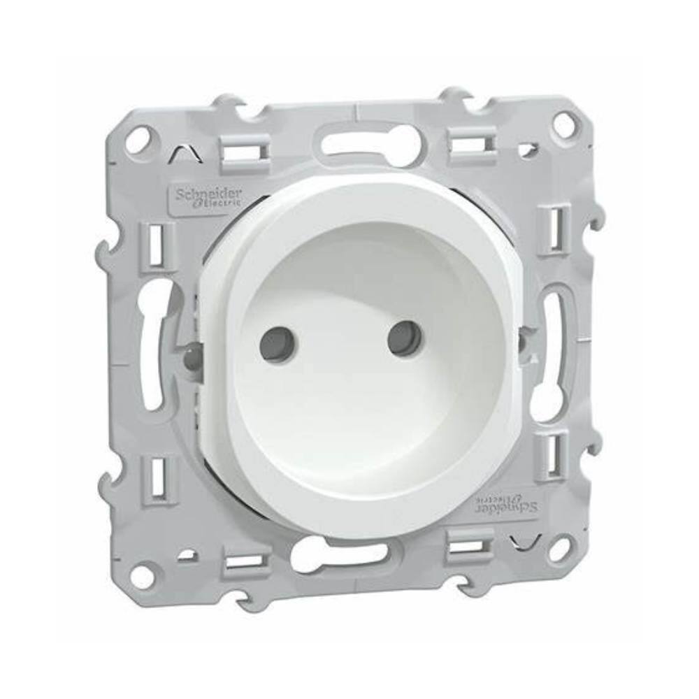 Prise 2 pôles 16A rénovation Ovalis blanc - SCHNEIDER ELETRIC
