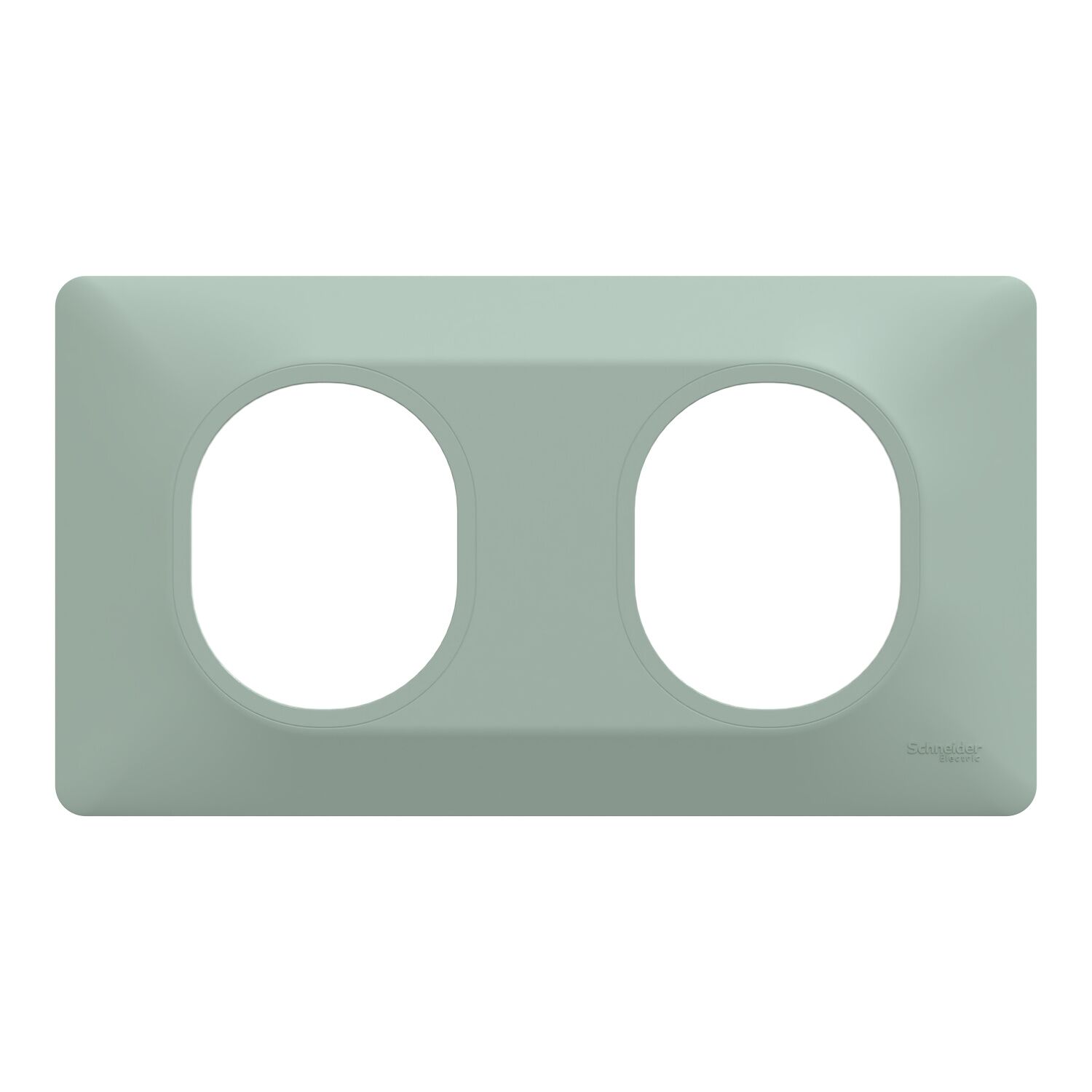 Plaque double Ovalis sauge - SCHNEIDER ELECTRIC