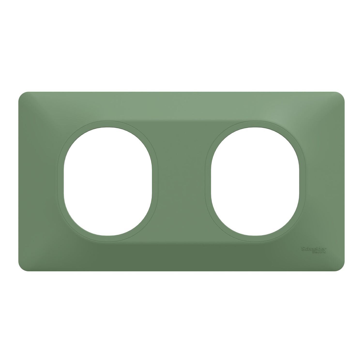 Plaque double Ovalis vert forêt - SCHNEIDER ELECTRIC