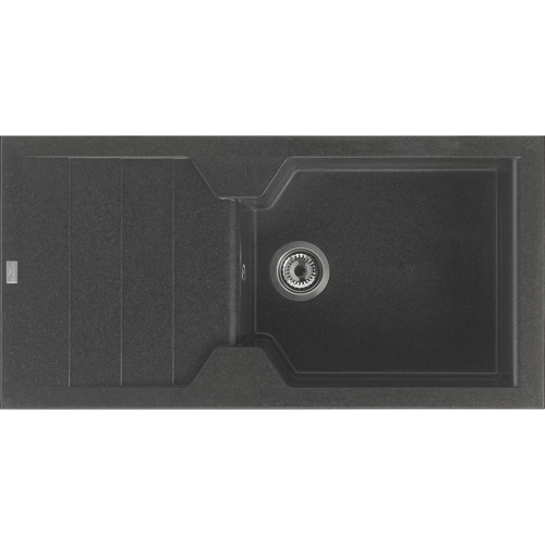 Evier à encastrer 1 grande cuve 100 cm noir Victoria