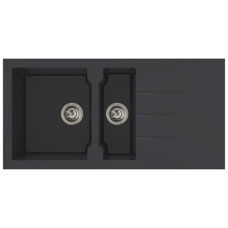 Evier 1,5 bacs 100x50cm Aloa noir - DIADEM