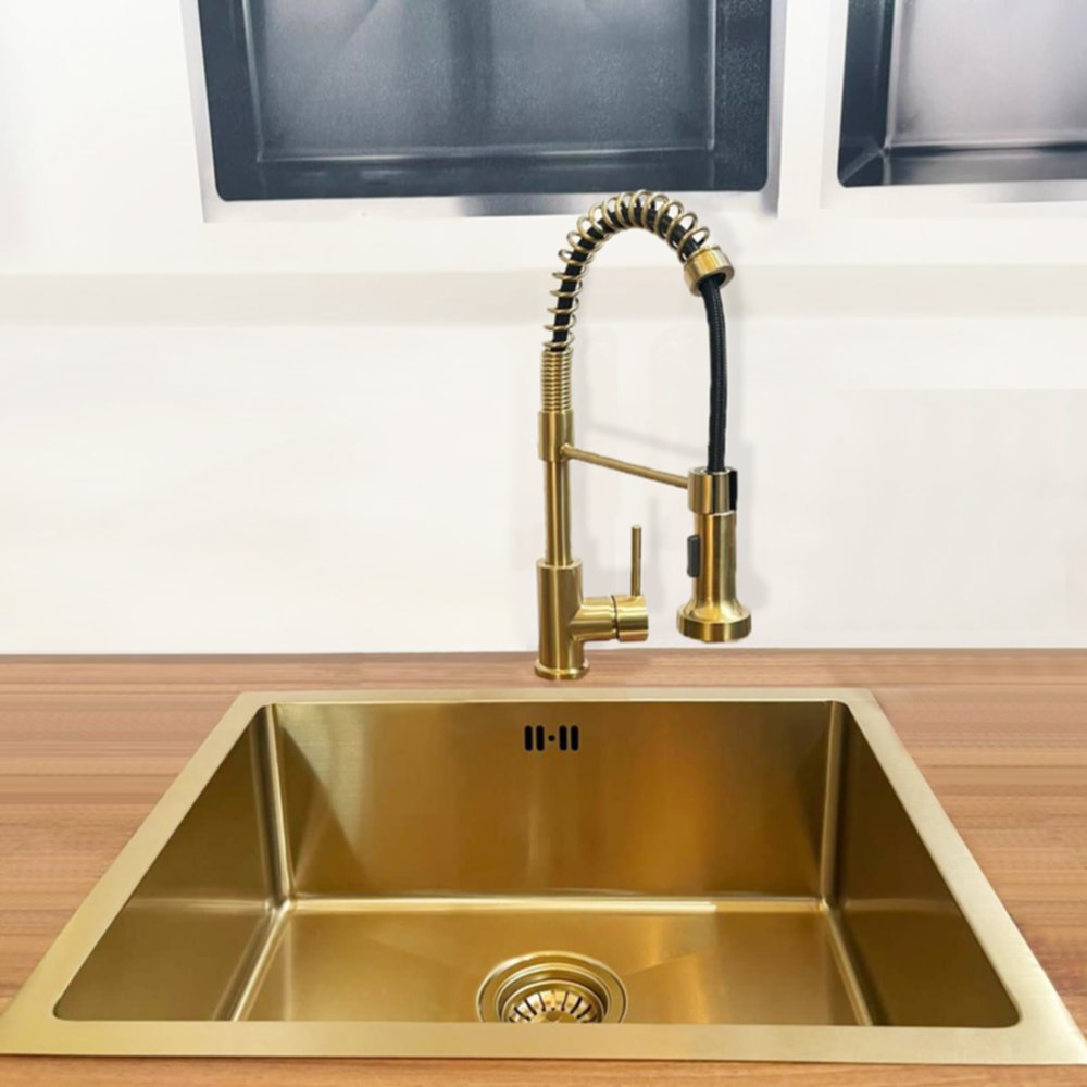 Luisa évier 1 cuve seule 55x45 en inox cuivre brossé