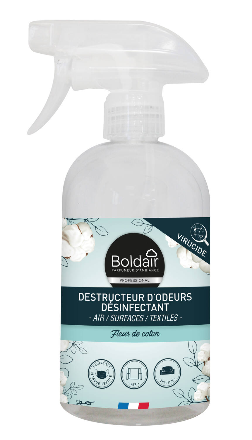 Désodorisant aromathérapie fleur de coton 500ml - BOLDAIR