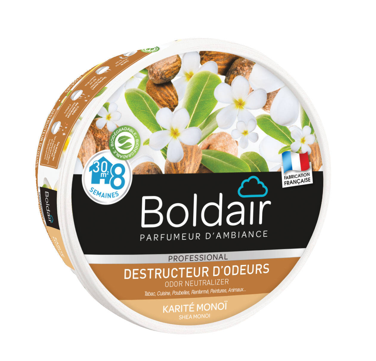 Destructeur d'odeurs en gel karité/monoï 300gr - BOLDAIR
