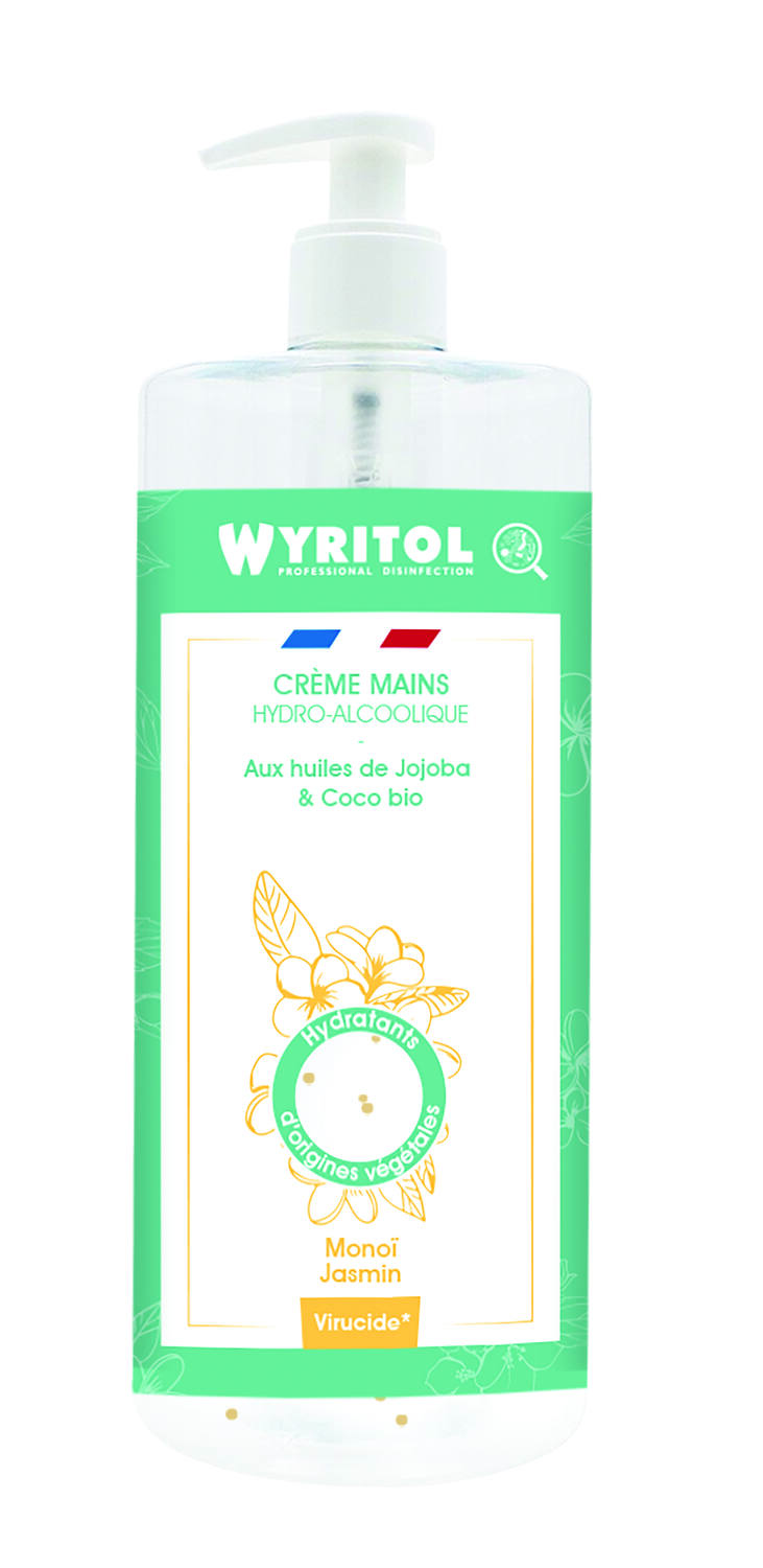 Crème hydroalcoolique monoï/jasmin 500ml - WYRITOL