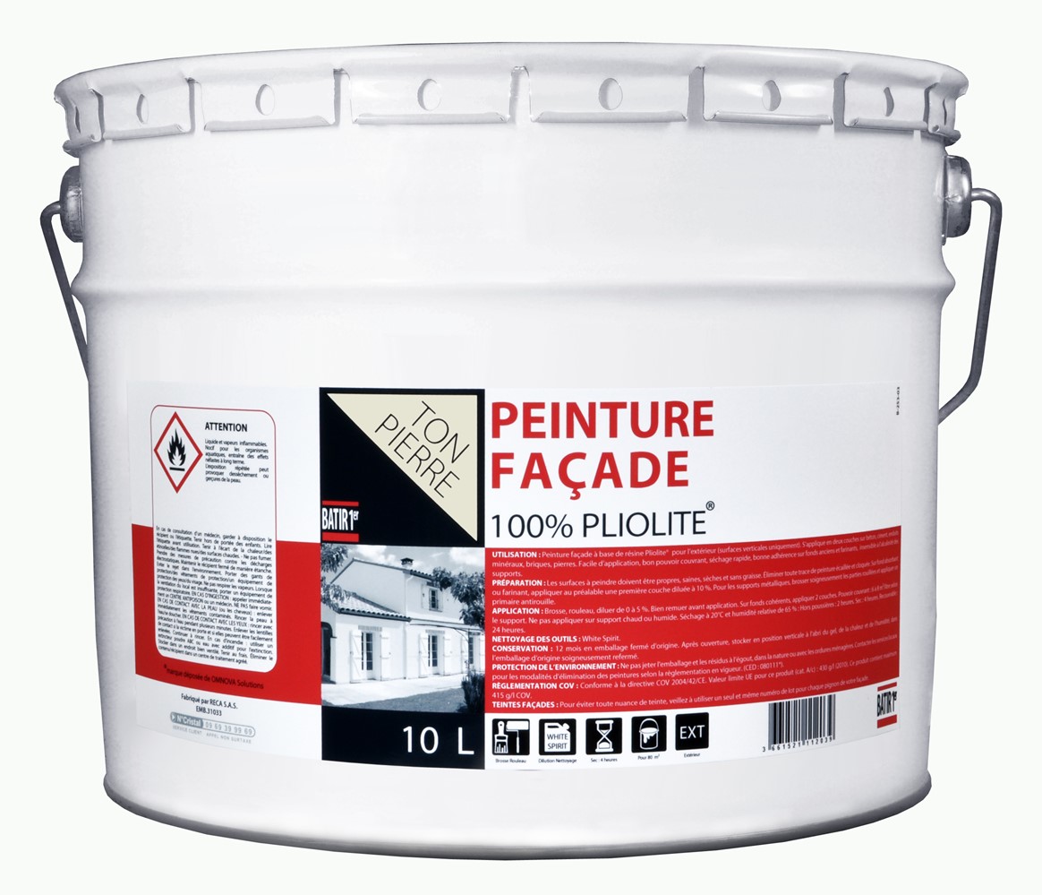 Peinture 1er prix façade pliolite 10 l ton pierre