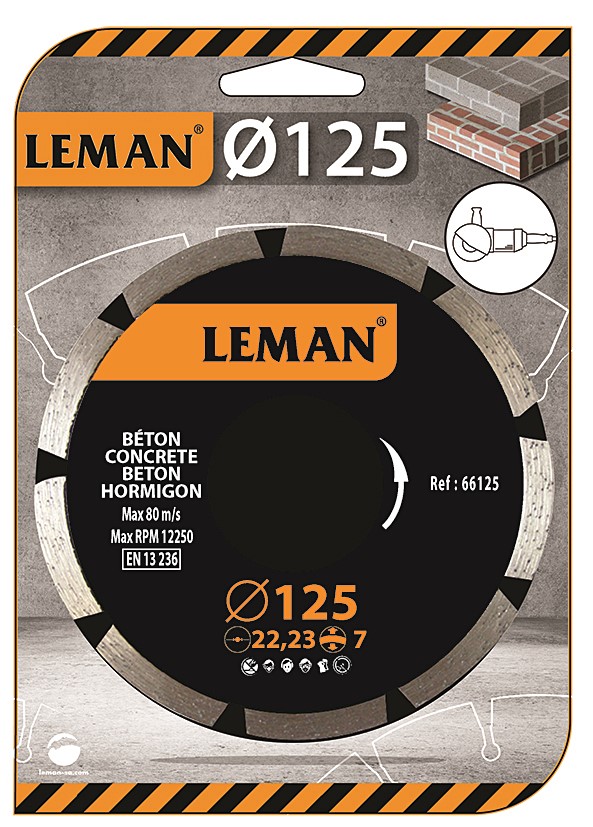 Disque diamant segments maçonnerie 125x22.23 ht 7