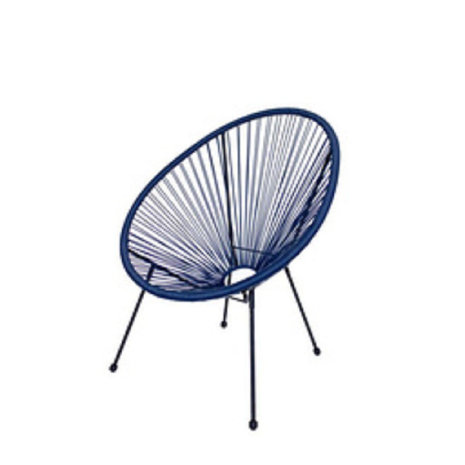 Fauteuil de jardin Copacabana acier/fil bleu - CIDDECO