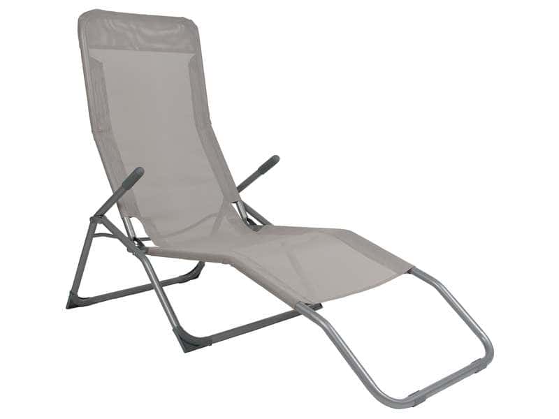 Bain de soleil métal + textilène Peps II gris