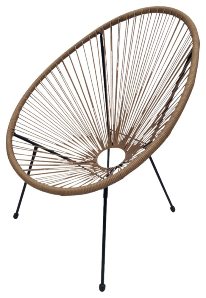 Fauteuil de jardin Copacabana acier + fil couleur rotin