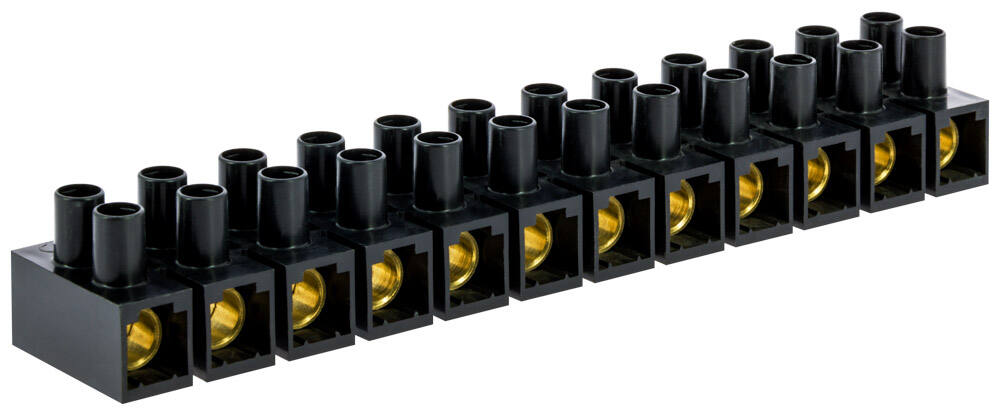 Barrette de connexion 10 mm² 12 plots noir