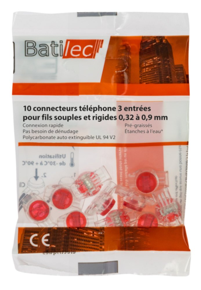 10 bornes automatique 3 entrées pour fil téléphonique - BATILEC