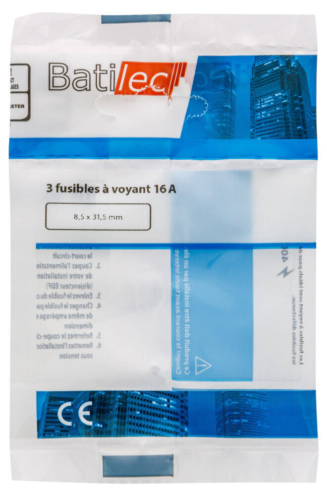3 fusibles à voyant 16A 8,5x31,5mm BAT030748 - BATILEC