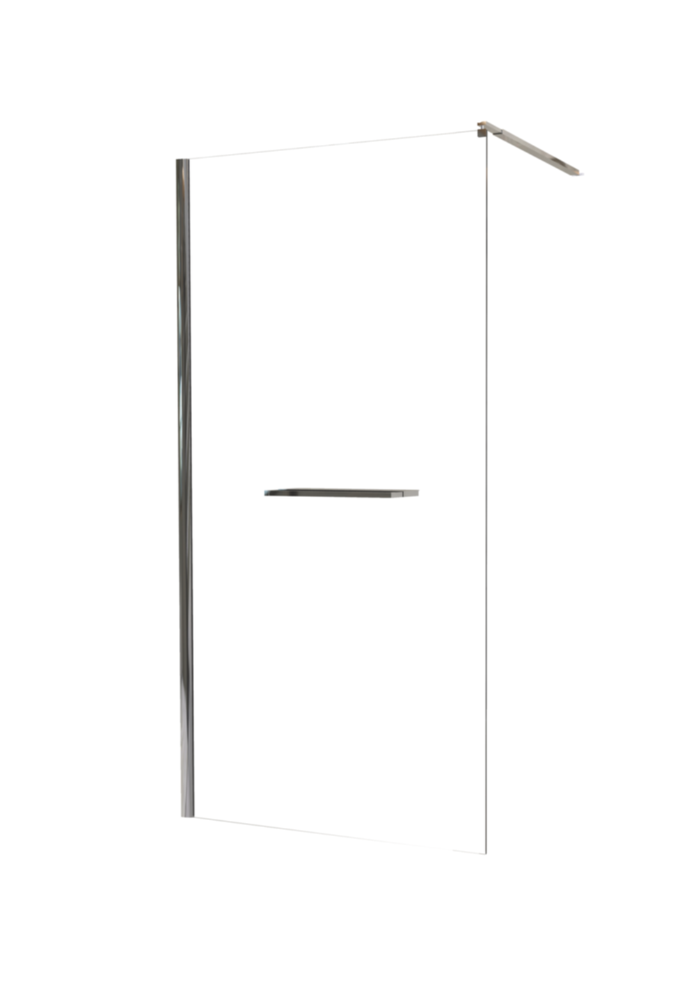 Paroi de douche Indus 100x200cm verre 8mm tablette finition chromé - ONDEE