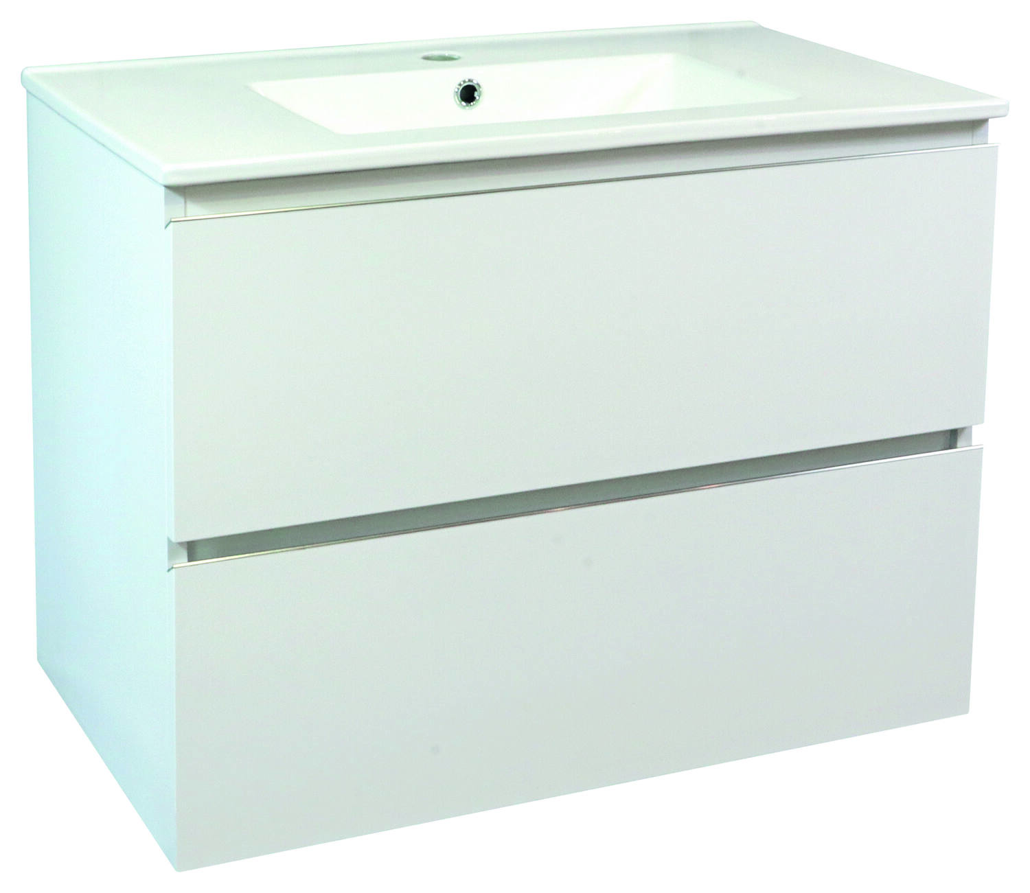 Meuble salle de bain Trendy 2 tiroirs 81,5x46,5x68cm blanc mat