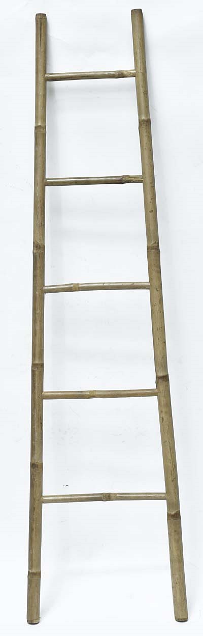 Echelle porte serviettes petit modèle évasée 5 barreaux 100% bambou - bambou