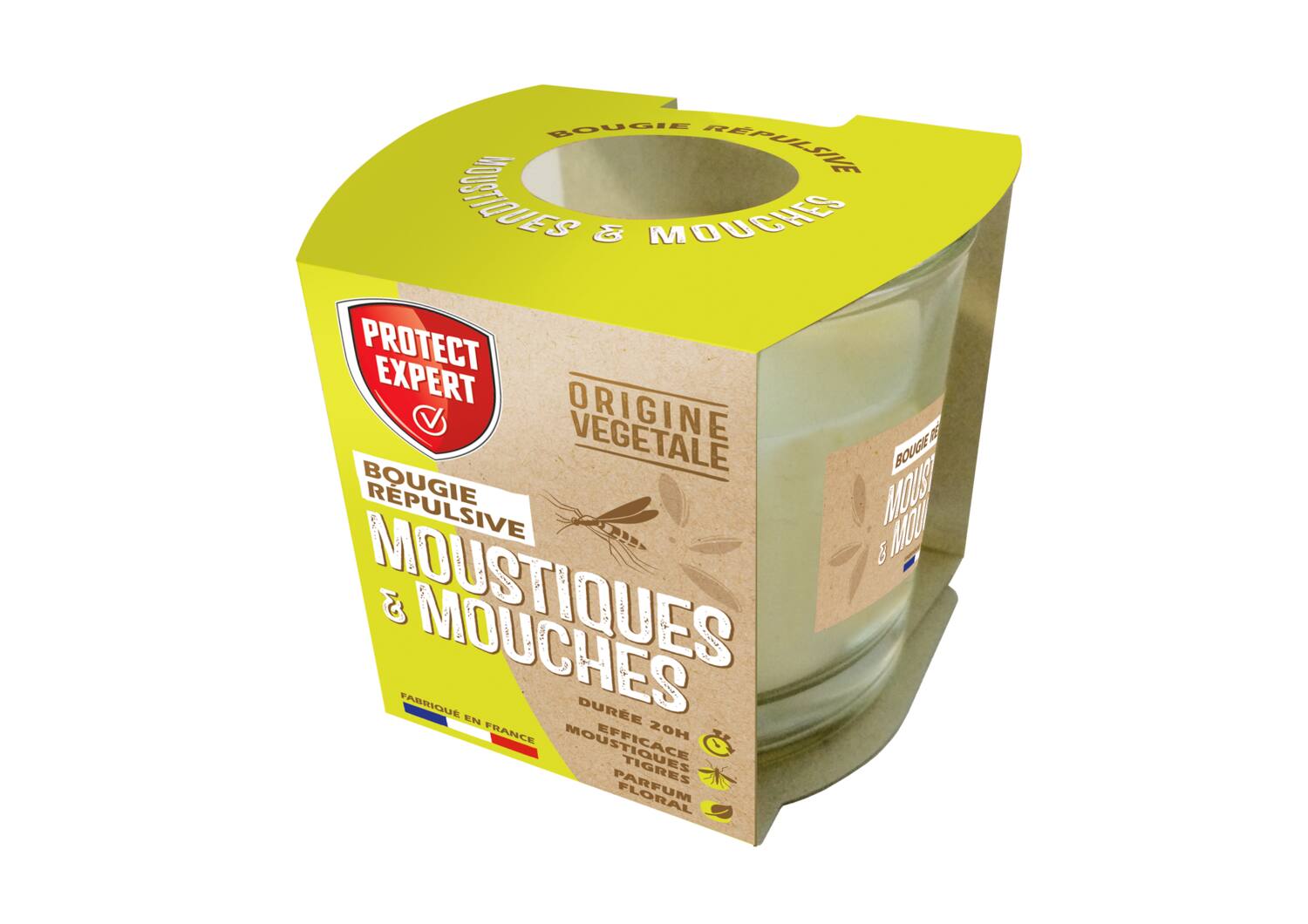 Bougie Répulsive Géraniol 2.9% 90g - PROTECT EXPERT