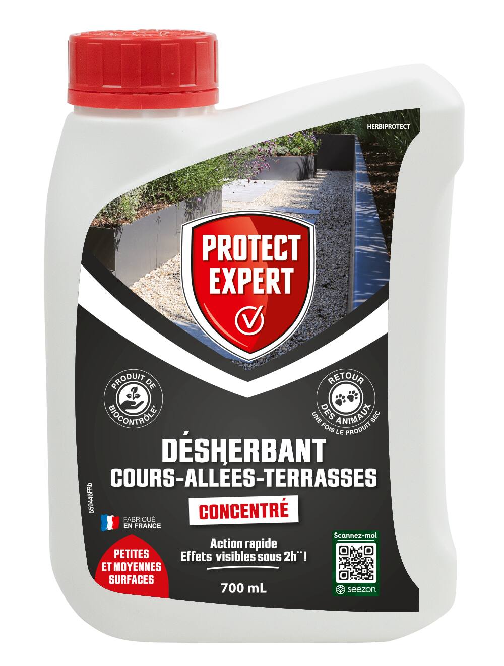 Désherbant concentré cours, allées, terrasses 700ml - PROTECT EXPERT