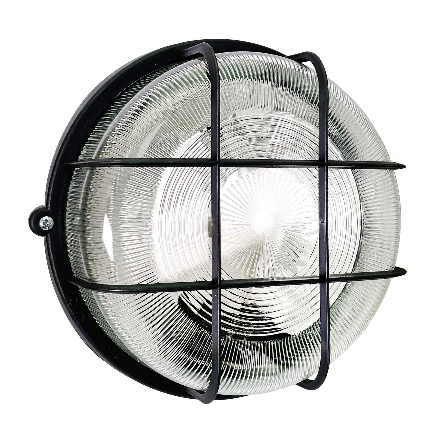 Hublot rond Rana noir IP44 sans lampe 100W max E27 Ø200xH.98mm