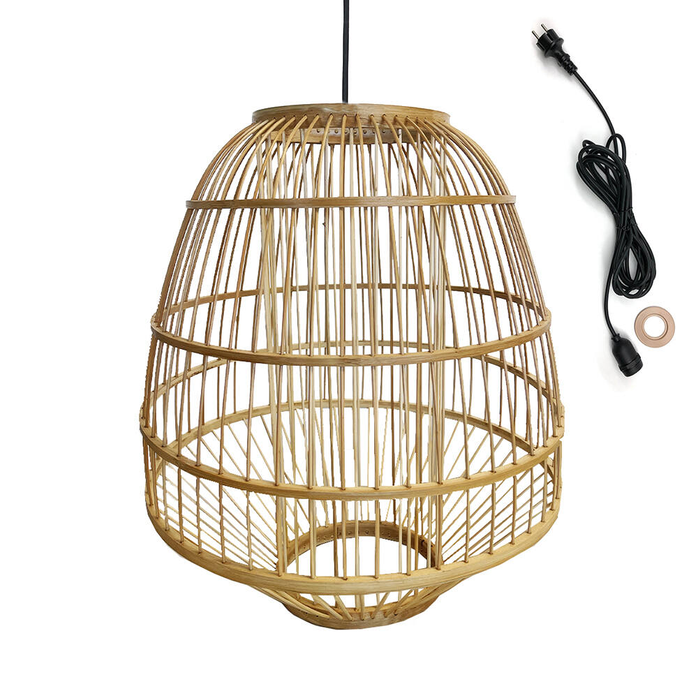 Suspension extérieure rotin naturel Mykonos Ø31x37cm - LUMISKY