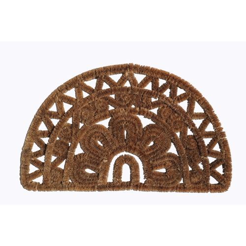 Tapis grattant coco/métal demi-lune