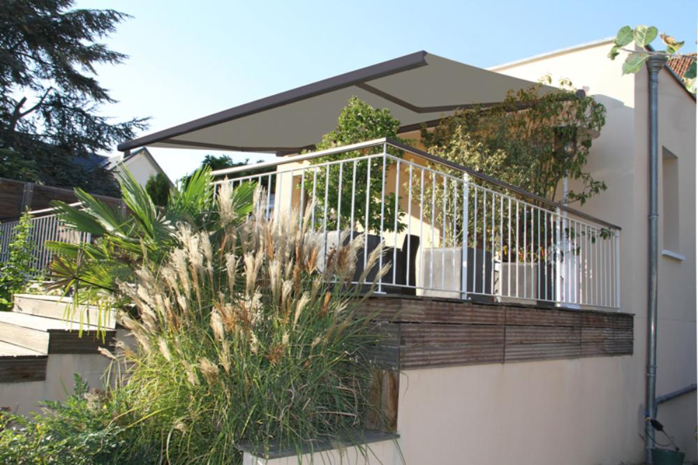 Store banne motorisé Lisboa 4x3m Gris - SUNSTYL