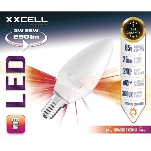 Ampoule LED flamme E14 3W