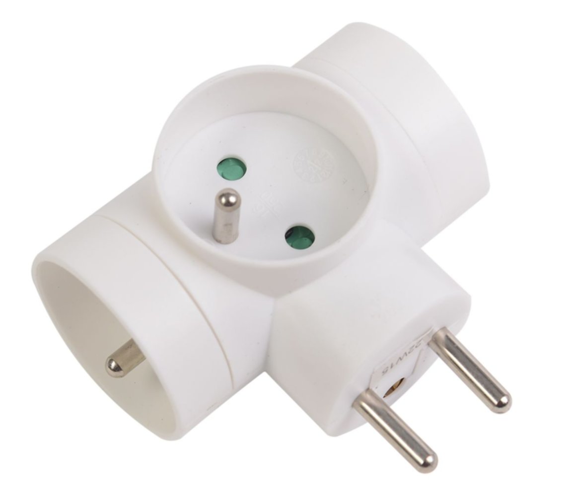 Multiprise blanche 3x16a