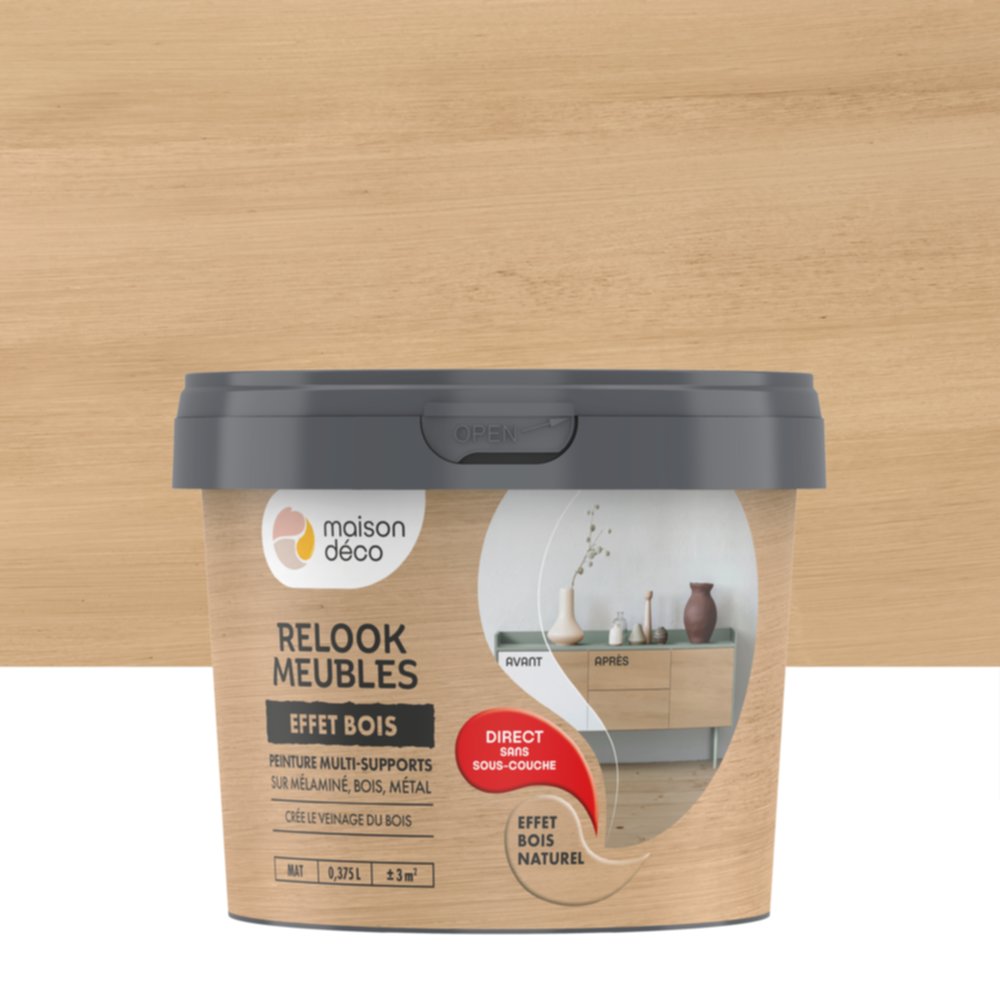 Peinture Relook meuble naturel effet bois 0,375L - MAISON DECO