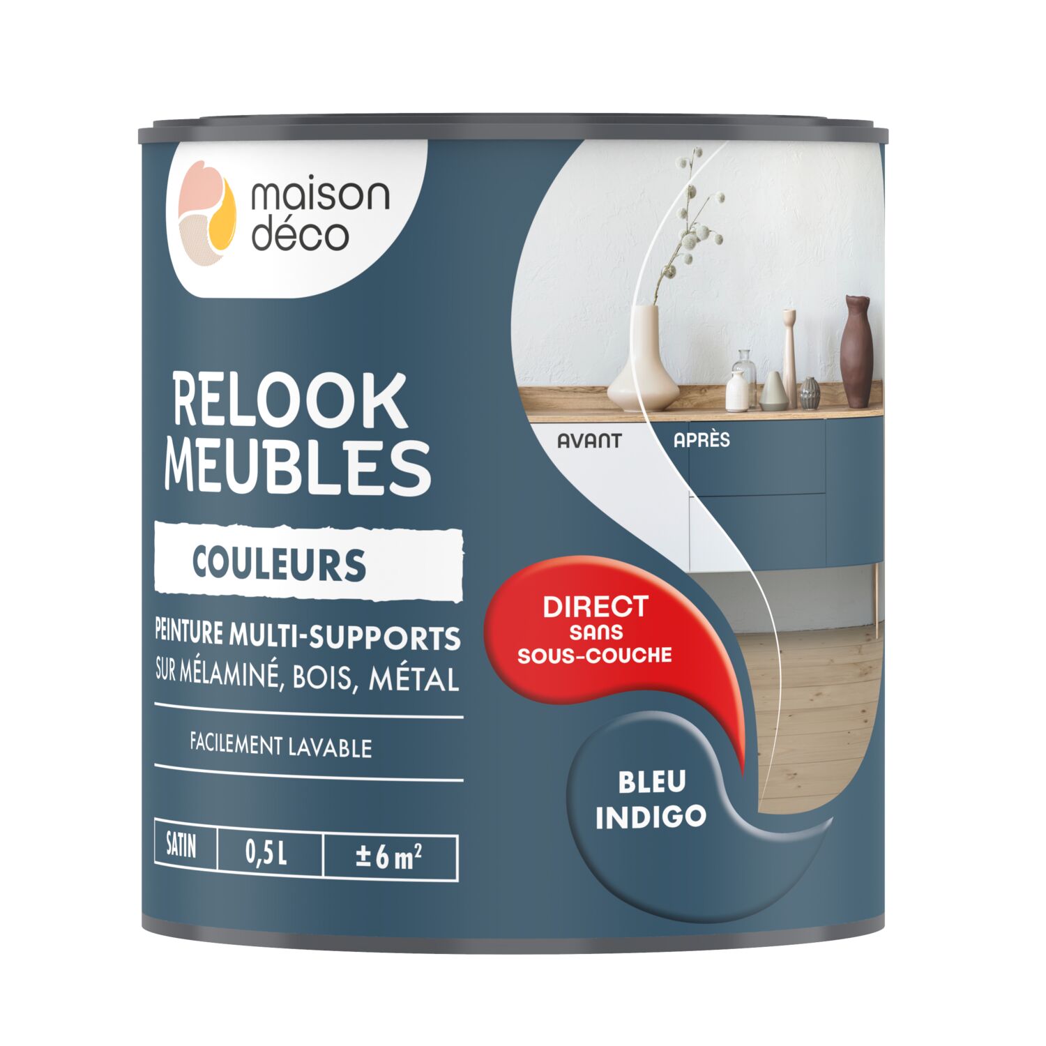 Peinture Relook Meubles Bleu indigo 0,5L - MAISON DECO