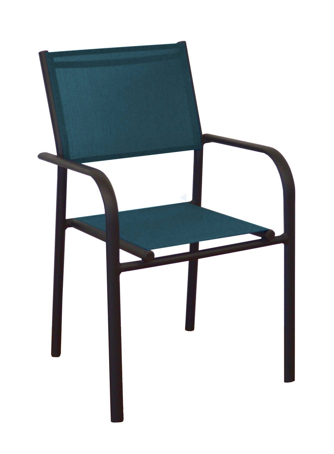 Fauteuil de jardin aluminium et toile Duca graphite/bleu - PROLOISIRS