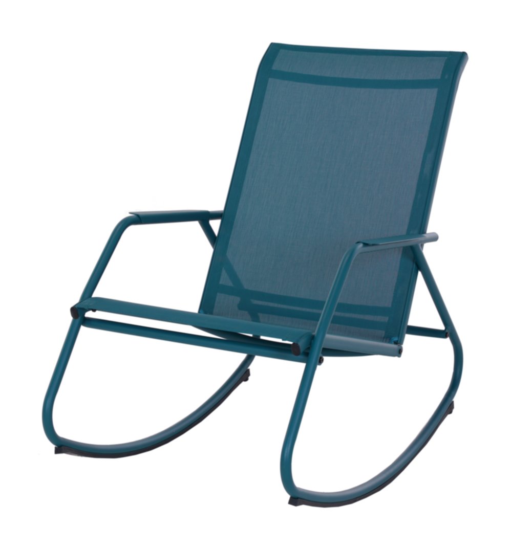 Rocking chair NOA acier/tpep  bleu/bleu