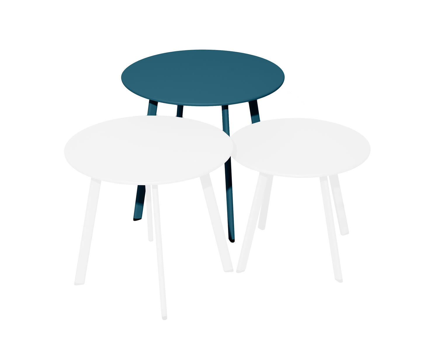 Table basse Massai acier bleu Ø50 - PROLOISIRS