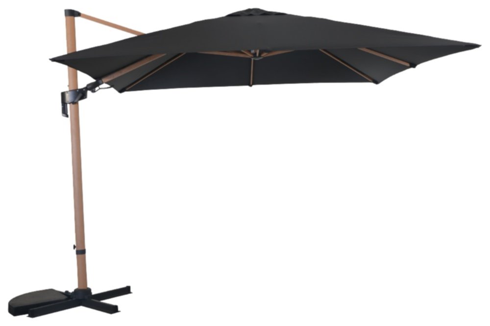 Parasol déporté Roma 3x3m Gris anthracite - PROLOISIRS
