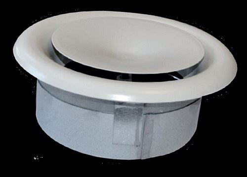 Bouche tôle acier thermo laqué blanc cône réglable