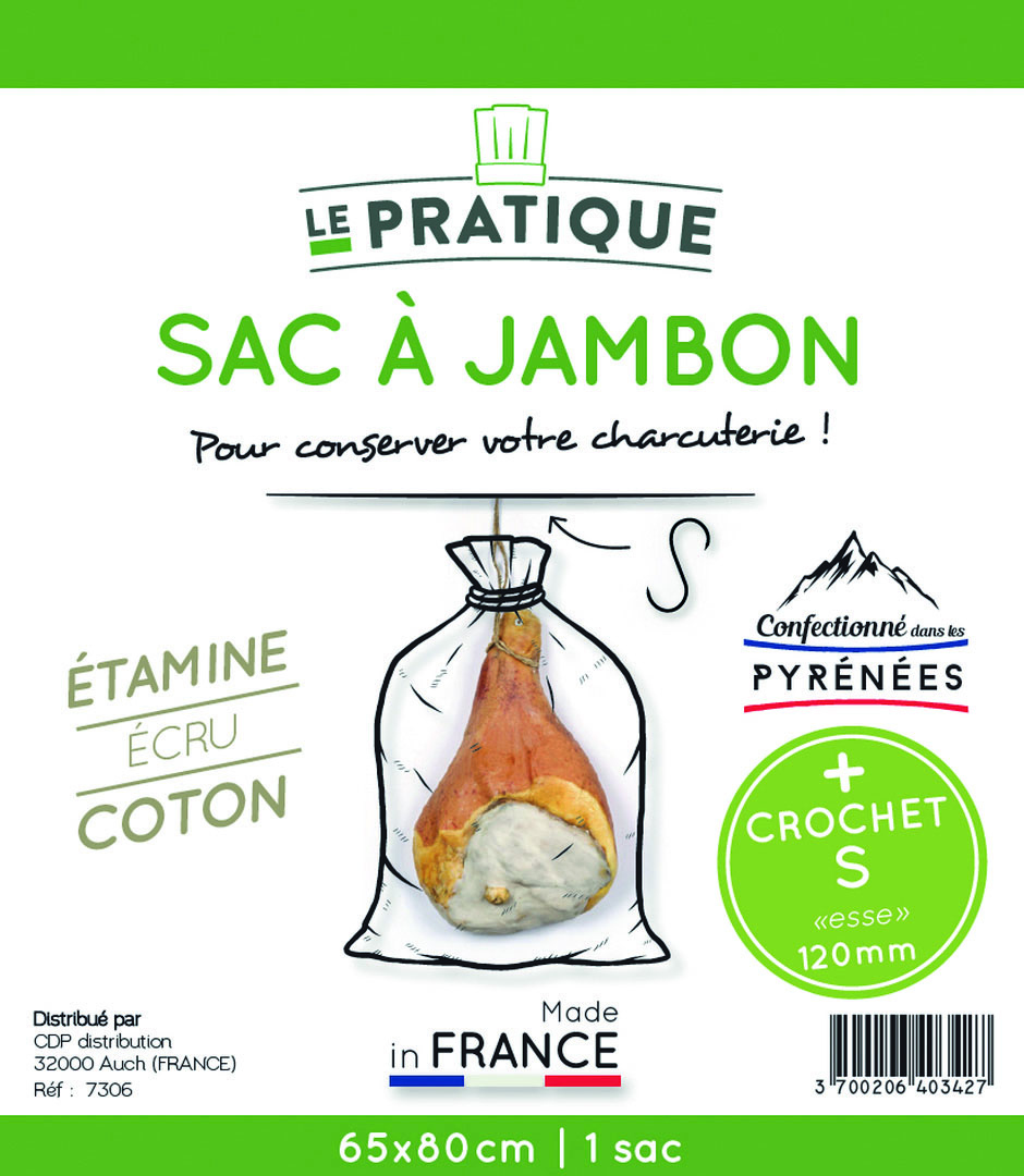 Sac à jambon avec crochet s 120 mm 
