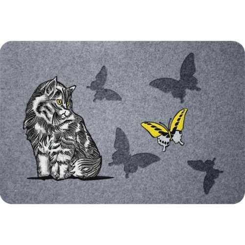 Tapis floqué flock'estampes chat 40x60cm