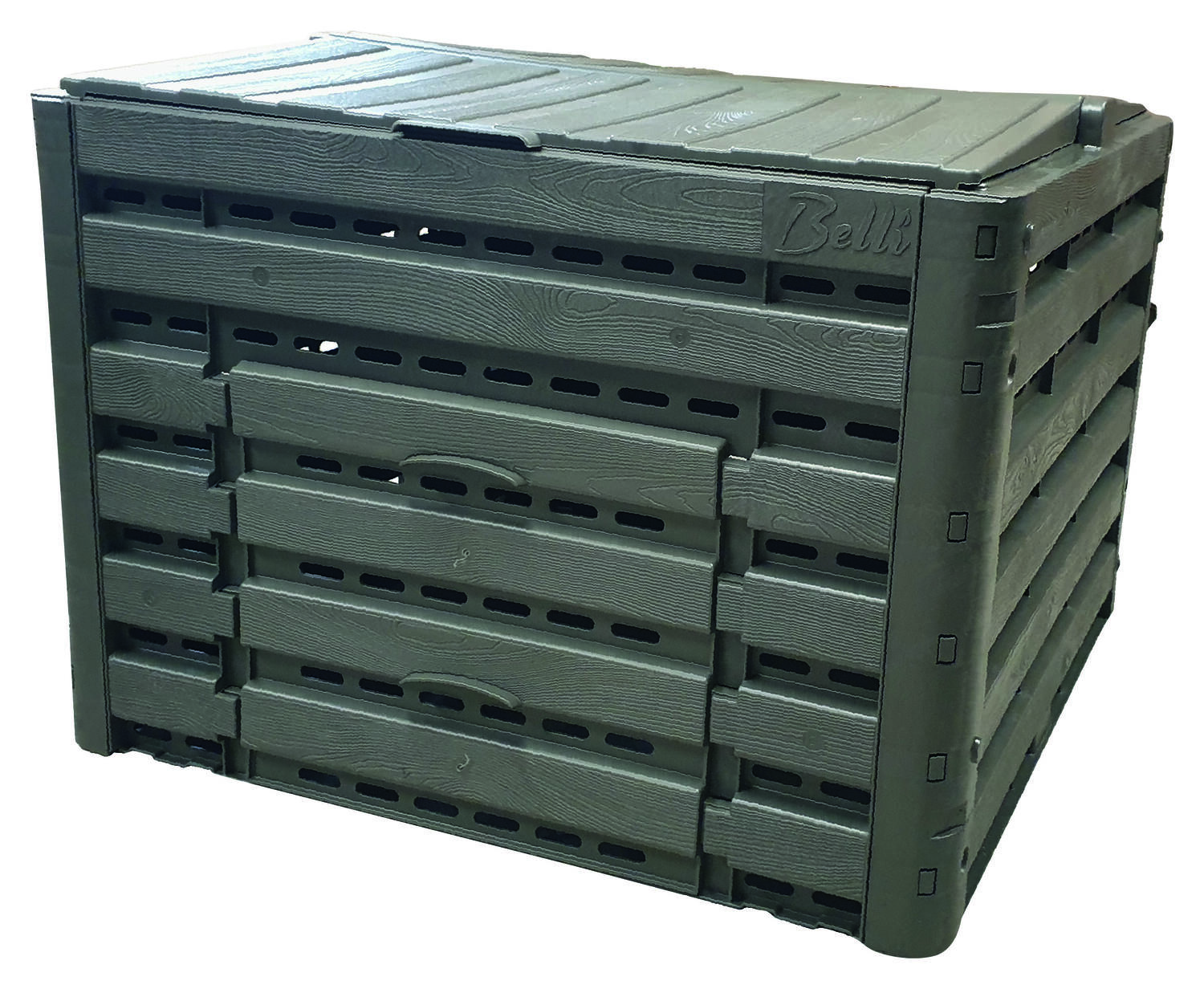 Composteur Compost'Wood 376L imitation bois taupe