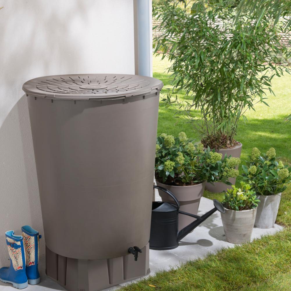 Récupérateur eau de pluie 500L + socle taupe - BELLI