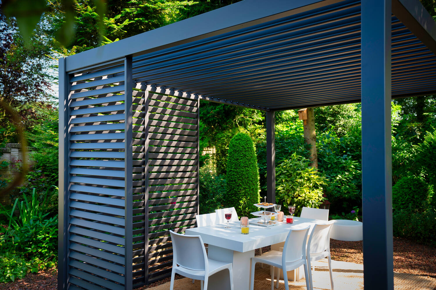 Panneau latéral à ventelles Ombréa 1,3m anthracite - OMBREA
