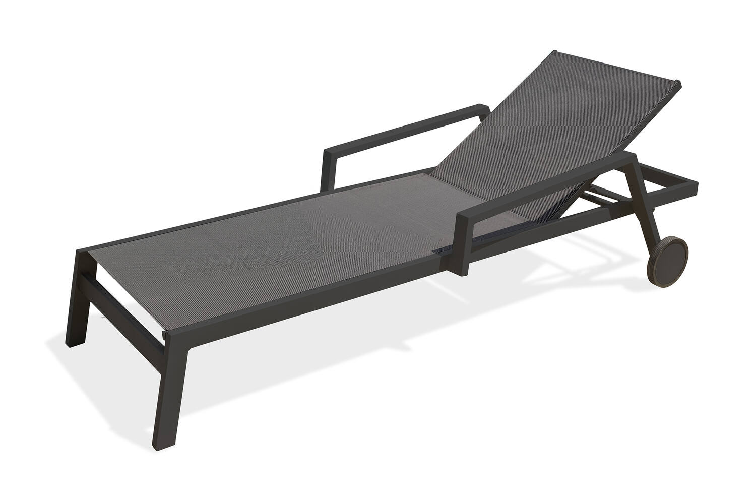 Bain de soleil multi-positions Ibiza en aluminium et textilène anthracite - PARIS GARDEN