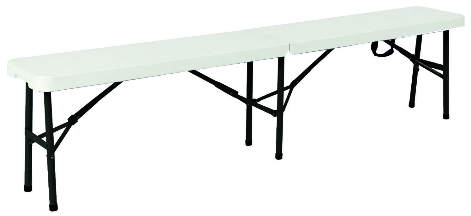 Banc pliant acier + polyéthylène 182,5X22,5cm Blanc