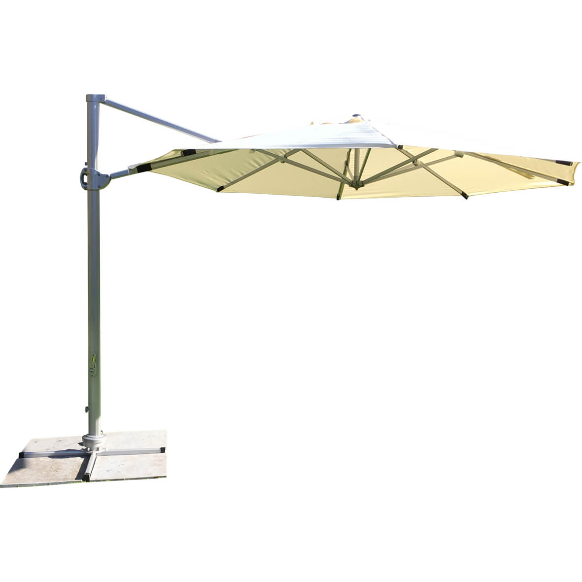 Parasol déporté rond Ø3,3m Coloris écru Anti-vent - EASYWIND