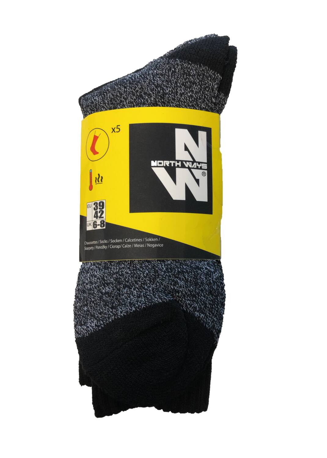 Chaussette Billy 43-46 noir/gris