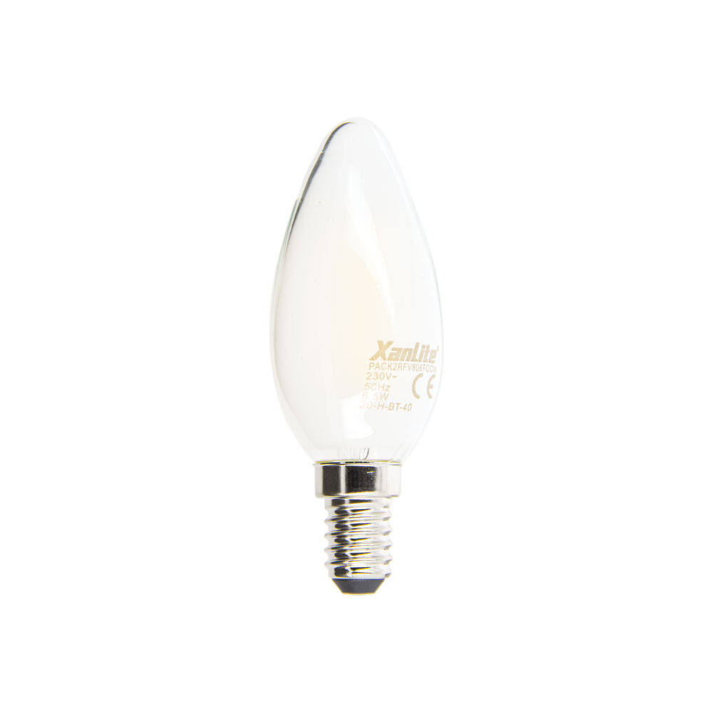 2 ampoules filament led opaque E14 806lm 60W blanc neutre - XANLITE