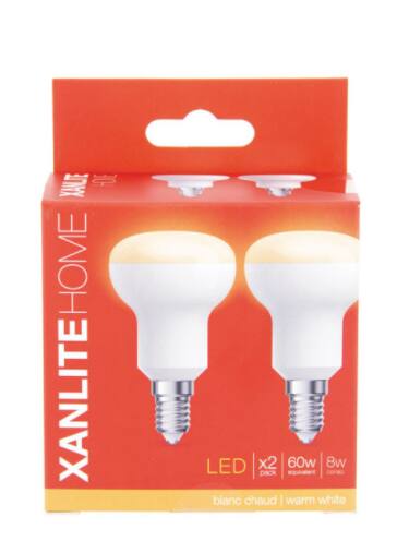 2 ampoules led SMD R50 E14 806lm 60W 2700K blanc chaud