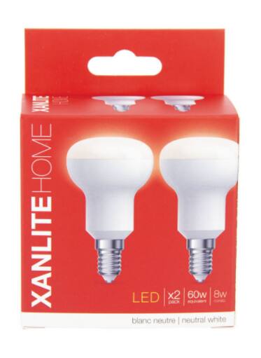 2 ampoules led SMD R50 E14 806lm 60W 4000K blanc neutre