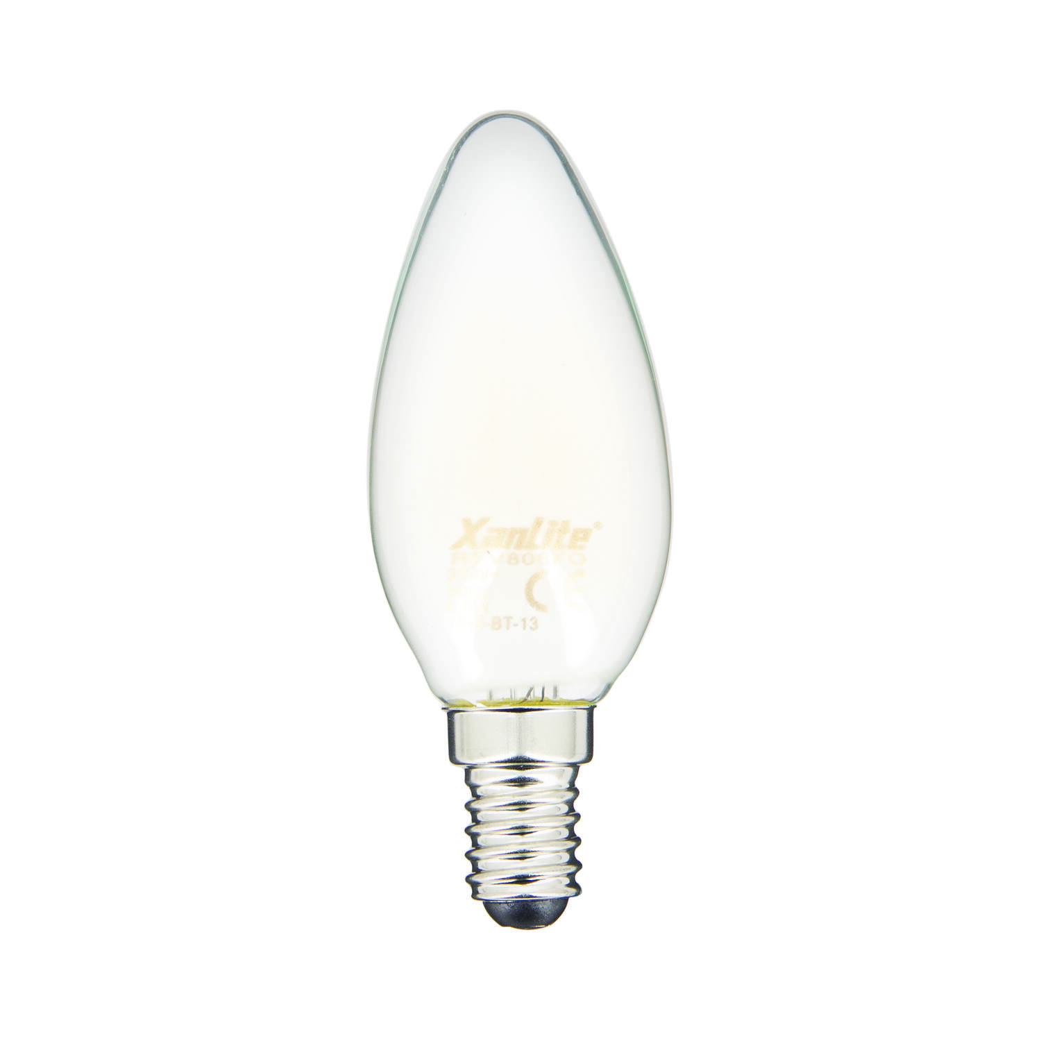 Ampoule filament led Flamme opaque E14470lm 40W 2700K blanc chaud