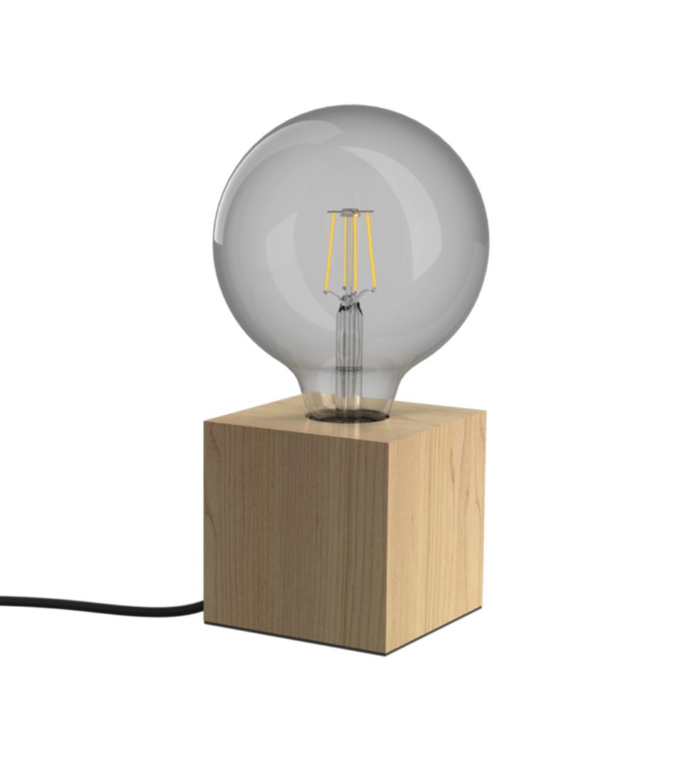 Lampe à poser bois carré E27 IP20 - XANLITE