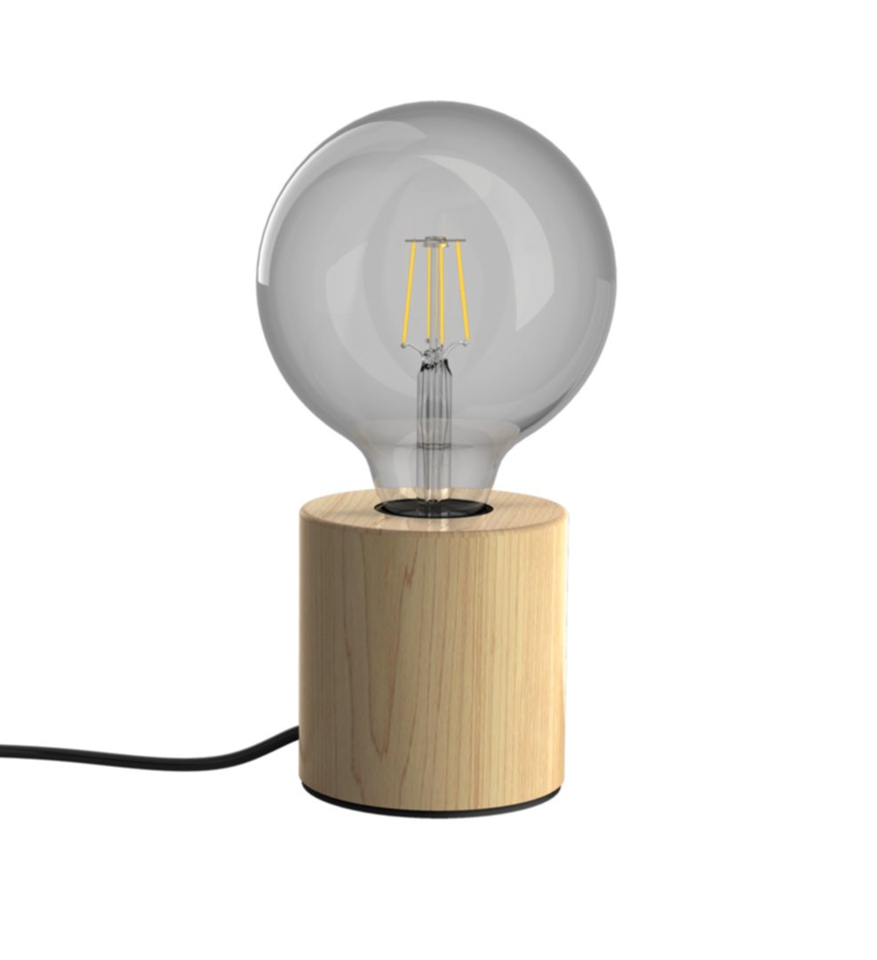 Lampe à poser bois cylindre E27 IP20 - XANLITE